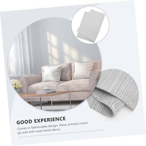 Funda para reposabrazos de sofá en algodón y lino gris cubiertas estirables DIYEAH 7