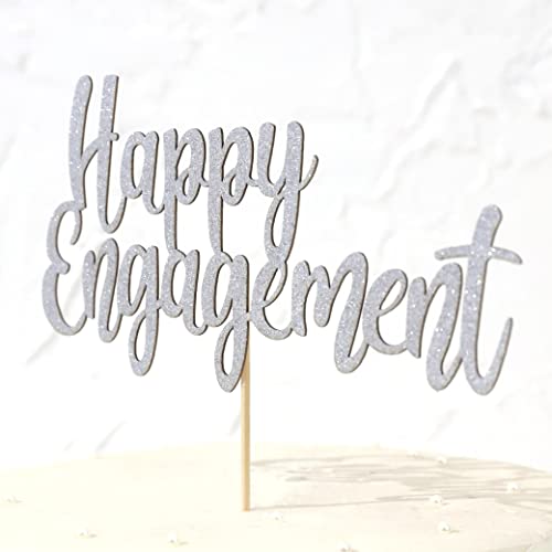 Happy Engagement Cake Topper - Engagement Party Decor/Decorations,Engagement/Engaged Cake Topper,Bridal Shower Cake Topper, She Said Yes Party Decor #TOP6