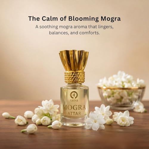 Image of Tatha Pure Mogra Attar| 100% Mogra Attar Original| Jasmine Roll-On Perfume for Women & Men Long Lasting With Calming Aroma| Natural Ingredients| Ideal Gift| | 6 ML