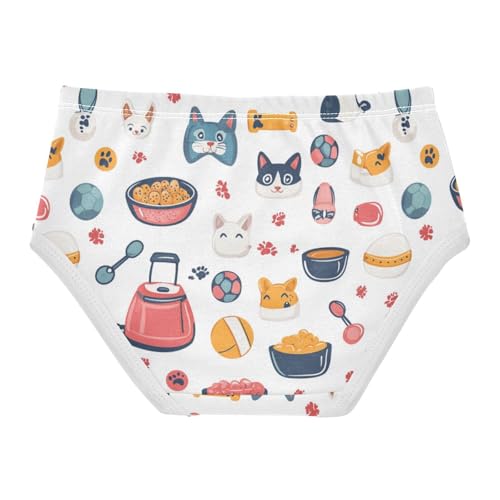 ZZKKO Cartoon Pet Food Girls Underwear Toddler Panties for Girls Comfort Brief Size 8Y2