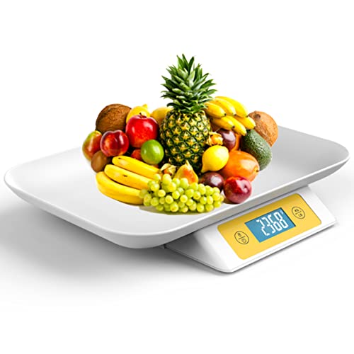 Digital Pet Scale for Puppy and Cats, Puppy Whelping Supplies Scale, Weigh Capacity 33 lbs (±0.03oz), Removable Tray Size 13.4 x 9.5 Inch, A Pet Scale for Adult Cats and Small Animals (Yellow)