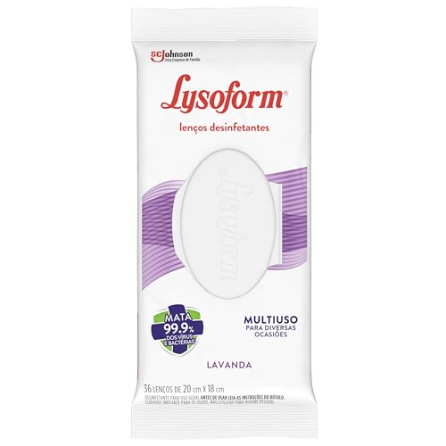 Lysoform Lavanda, Lenço Umedecido Desinfetante, 36 unidades
