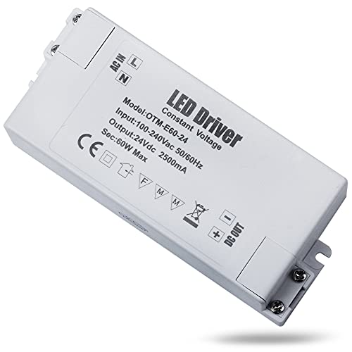 Classe II trasformatore 220 24v led a tensione costante, tensione in AC 100-240V, uscita in DC 24V, 50 / 60Hz. (Non compatibile con le luci LED a CORRENTE COSTANTE).
