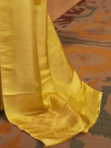 Image of SWORNOF Women's Banarasi silk Saree With Unstitched Blouse Piece