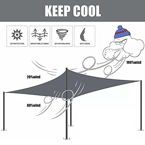 Voile d'ombrage pliable 2x5m auvent imperméable anti-UV pour extérieur - 3