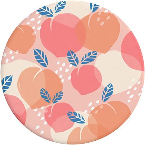 PopSockets PopGrip: Phone Grip and Phone Stand, Collapsible, Swappable Top, Sweet Peach