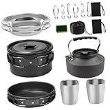 HEMOTON 1 Satz Camping-Kochgeschirr-Set Outdoor besteck campingkocher Topf campingkochtopf...