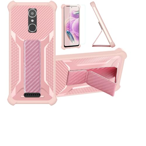 Aroepurt Hülle Für Gigaset GS170 Hülle Hülle Handyhülle Schutzhülle Cover [mit gehärtetem Glas-Screen-Protector] Hybrid [Folding Support Magnetic] [Frosted Anti-Fingerprint] Rosa