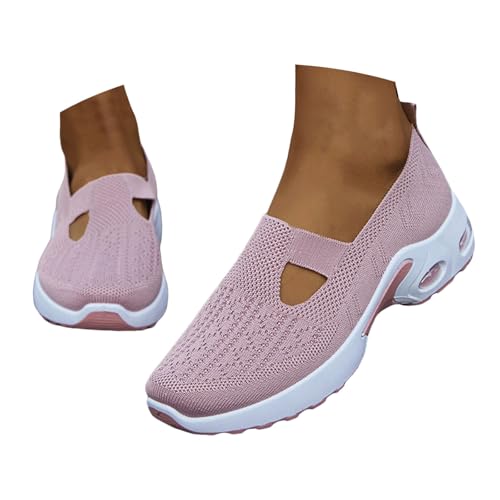 Women Knit Mesh Orthopedic Shoes Slip-On Air Cushion Walking Shoes Lightweight Breathe Arch Support Anti-Skid Sports Loafers2