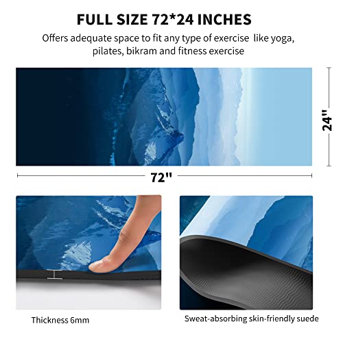 Nuveti Yoga Mat Eco Friendly Tpe Non Slip Fitness Exercise Mat With Carrying Bag,72"X24" Extra Thick 6Mm Exercise & Workout Mat For Yoga, Pilates Fitness And Floor Exercises #TOP2