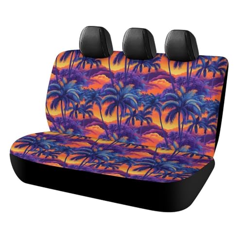 Housses de siège arrière pour camions et VUS motif hawaïen en tissu élastique universel