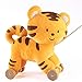 Markc Kinder kleine tiger riemenscheibe kind ziehen kleinkind puzzle früherziehung plüsch ziehen spielzeugauto kreative spaß holz riemenscheibe schritt unterstützte multifunktionale spielzeug