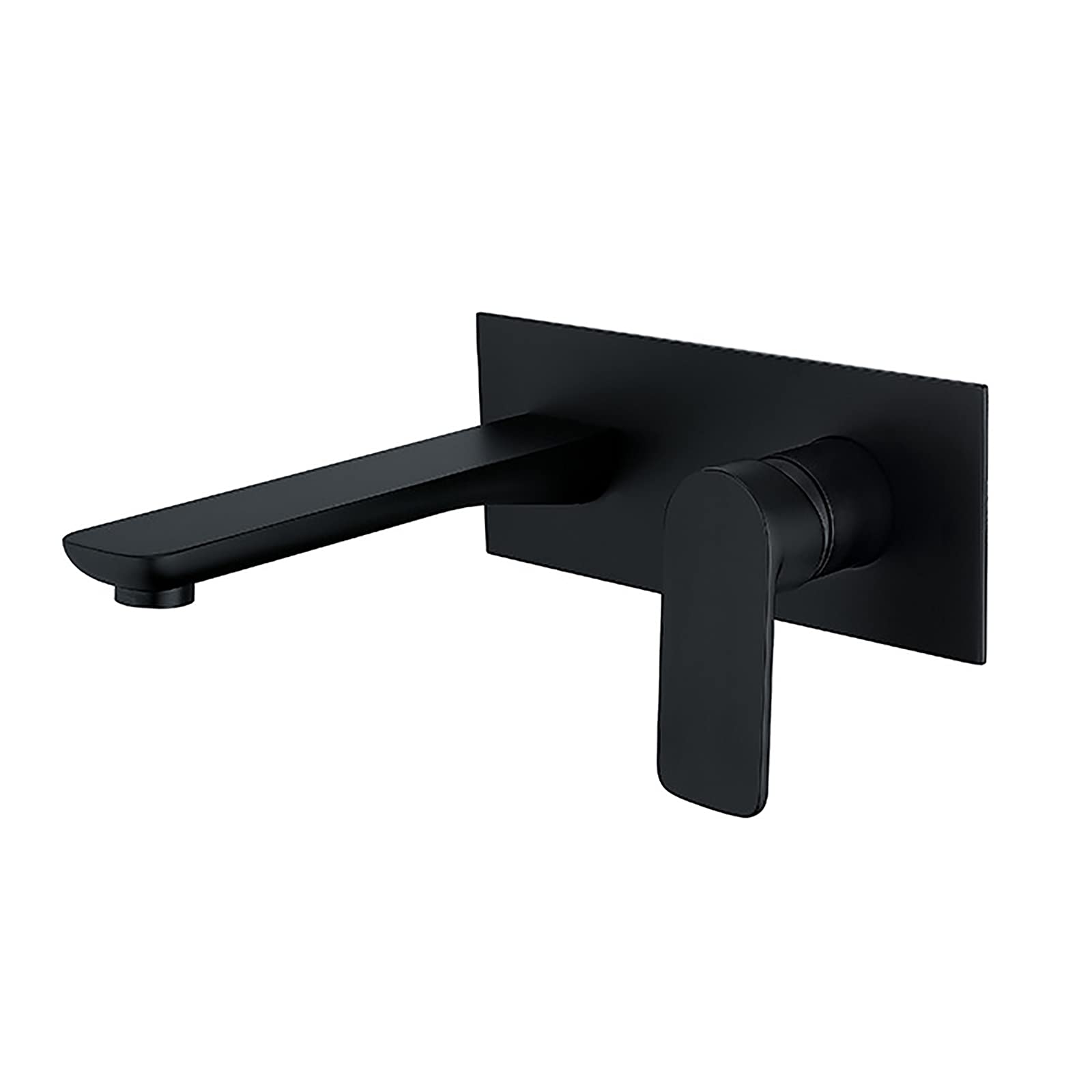 Mitigeur de lavabo mural noir en laiton robinet d'évier eau chaude et froide