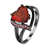 Luckilemon Heart Engagement Ring, Promise Eternity Ring for Women, Radiant Cut Cubic Zirconia CZ Wedding Promise Rings Jewelry Gift,Friendship Promise Fashion Jewelry Valentine