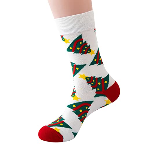 Thick Knit Vintage Casual Winter Socks Short Socks women's christmas socks women's christmas gifts womens vintage, B-white, One Size