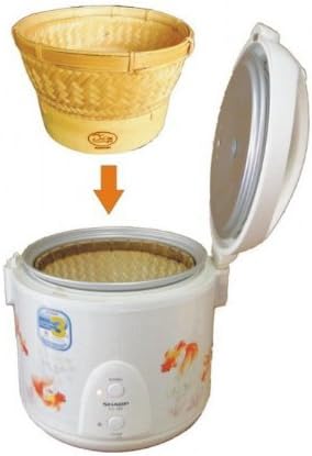 Innovative Thai Bamboo Sticky Rice Automatic Basket for 1.8 Liter Size Electronic Rice Cooker (Medium Size)