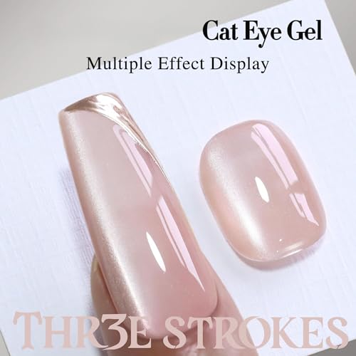 Image of THR3E STROKES 9D Glitter Cat Eye Magnetic Nail Polish Gel Art Manicure DIY at Home Soak Off UV Gel 7.5ML (CE14, 7.5ML)