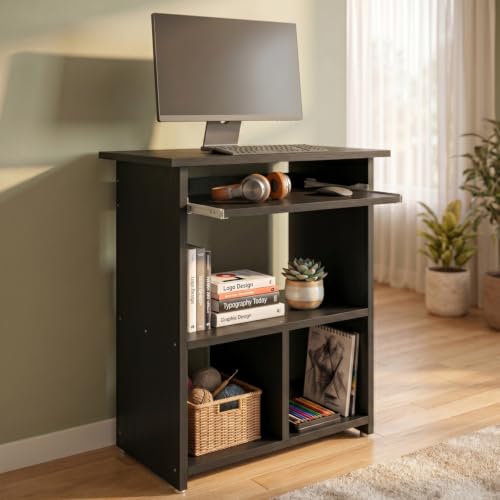 Image of Amazon Brand - Solimo Elite Study Table for Home Office | Engineered Wood Computer & Writing Desk |Black | L 61 x W 35 x H 75 cm