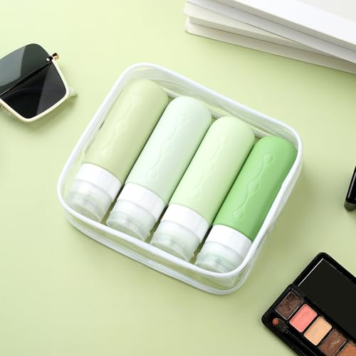 Image of Gemice Travel Bottles for Toiletries, Tsa Approved, Travel Size Containers, BPA Free Leak Proof Tubs Refillable Liquid Accessories for Cometic Shampoo and Lotion Soap