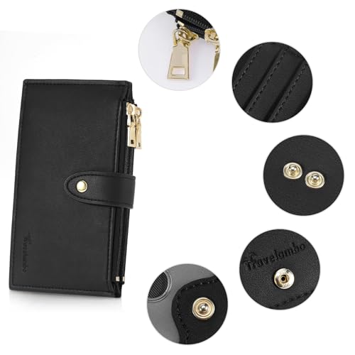 Travelambo Leather Wallets for Women Slim RFID Blocking Bifold Credit Card Holder Wallet4
