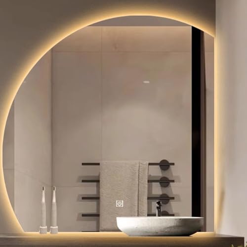 LED�Ɩ��t���o�X���[���~���[�A���~�`�o�X���[���~���[�i�o�b�N���C�g�t���j�A�^�b�`�Z���T�[����A�h�o�E�h�܎d�l(Warm Light Right,90cm)