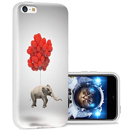 iPhone 5c Case, iphone5c case, ChiChiC full Protective unique Stylish Case slim durable Soft TPU Cases Cover for iPhone 5c iphone5c,cute elephant red balloon fly