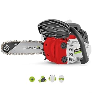 GREENCUT GS250X-10 – Motosierra Ligera de Poda a Gasolina 25,4cc 1,4CV, Espada 10″, Easy-Start, Antivibración, Protector de Espada y Kit de Herramientas