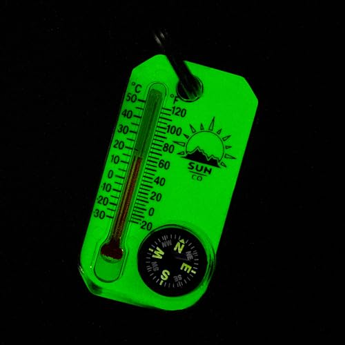Sun-Company-LumaGage-Multi-Functional-Glow-in-The-Dark-Zipper-Pull-Compass-Thermometer-with-Wind-Chill-Chart-Ideal-for-Camping-Hiking-and-Outdoor-Navigation