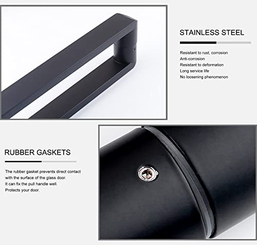 Poignée noire mate pour porte en verre : sublimez votre douche avec élégance moderne - 5