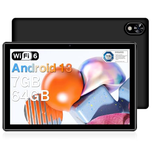 DOOGEE U9 Tablet 10 Pulgadas Android 13, 7GB RAM+64GB ROM (TF 1TB), 2024 Protección Ocular Para Niños, Widevine L1, 5060mAh Batería, Pantalla HD IPS, 5MP Cámara, BT5.0/WiFi 6/OTG - Negro
