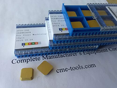 40pcs SEAN42AFN Carbide Inserts Tin Coated for 45 Degree face Mill-New