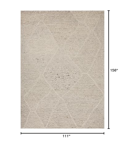 Image of Loloi Magnolia Home by Joanna Gaines Jones Oatmeal 9'-3 inch x 13' Area Rug | Magnolia Home by Joanna Gaines JON-02 Approx. 9x13 Beige Living room Dining room Bedroom, Plush, Organic, Low-Pile, Area Rug