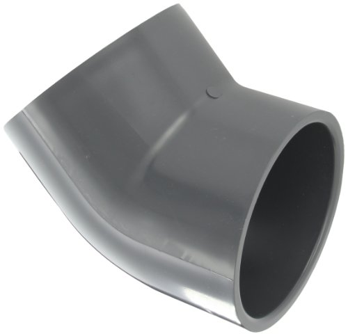Spears 817 Series PVC Pipe Fitting, 45 Degree Elbow, Schedule 80, 6" Socket