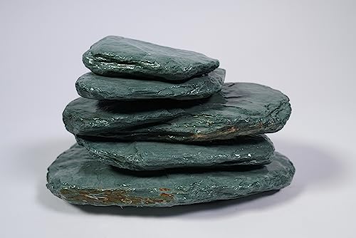 Image of LANDEN River Slate Stone Natural Rocks(18lbs, 3~9 inches,13pcs) for Aquariums, paludariums, Terrariums, Reptile, and Amphibian Enclosures Decorative of Stream's Caves and Caverns