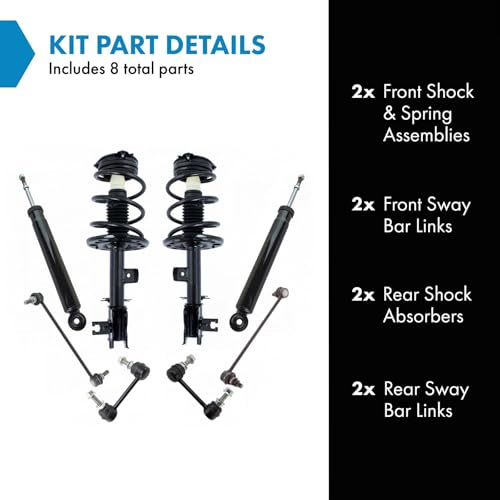 Image of TRQ Front and Rear Suspension Kit Complete Strut & Coil Spring Assembly Shock Absorber Sway Bar Stabilizer Link Compatible with 2009-2014 Nissan Murano