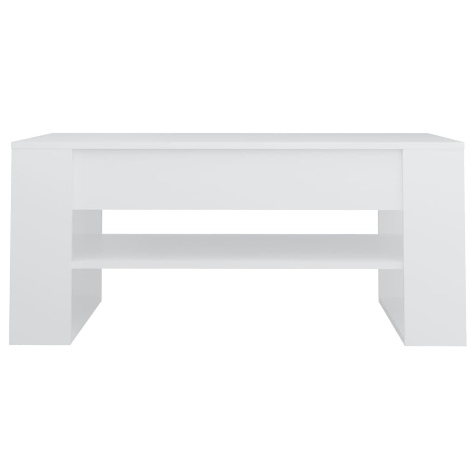 Homgoday Tavolino da caffè bianco 102 x 55 x 45 cm, in legno ingegnerizzato, tavolino da tè per soggiorno, sala d'accoglienza degli ospiti, camera da letto e mobili da ufficio
