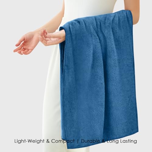 Image of HOUSSE Premium Microfiber Bath Towel - Extra Large 75x150cm Quick Dry Towels for Women Men & Kids | Super Soft Plush 550 GSM | Ultra Absorbent for Home Swimming Sports & Travel (Ink Blue)