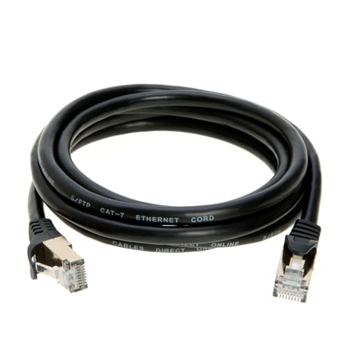 Image of 6FT S /FTP CAT 7 Gold Plated Shielded Ethernet RJ45 Copper Cable 10 Gigabit Ethernet Network Patch Cord Cat7 (6ft, Black)