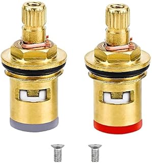 2 Pcs Tap Cartridge Valve Disc Replacement Tap Valves Replacement Brass Ceramic Stem Disc Cartridge Faucet Valve with Screws for Bathroom Kitchen Tap