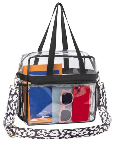 Image of Paxiland Clear Bag for Stadium Events 12x6x12 inches, Clear Tote Bag with Reinforced Strap, Clear HandBag for Sports Concert
