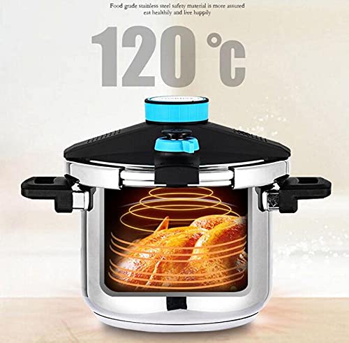 Household Explosion-Proof Pressure Cooker,304 Stainless Steel High Pressure Cooking Pot for Gas Stove Induction Cooker 3-5 People Use (Color : Blue) - Image 3