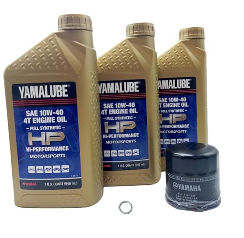 Yamaha Yamalube MT09 (2014-2020) All Purpose Oil (3 Quarts) and Filter Change Kit, #5GH-13440-80-00 and #LUB-10W40-FS-12