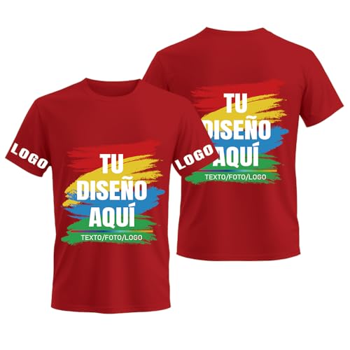 ERICAT Camisetas Personalizadas, Camiseta Personalizada – Agrega tu Propia Imagen, Texto o Logo. Camisetas Personalizables para Hombres y Mujeres