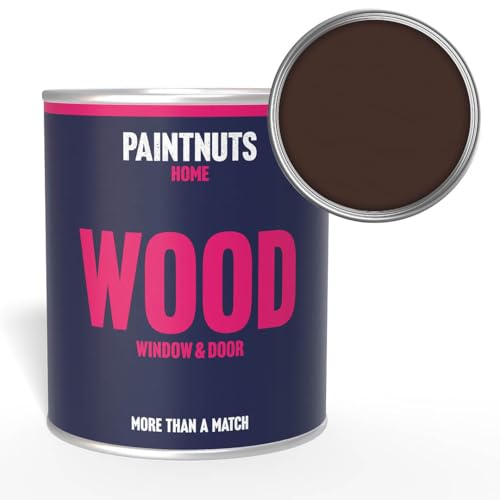 Paintnuts Wood Window & Door Paint - RAL-8017 - CHOCOLATE BROWN Satin 250ml Tin