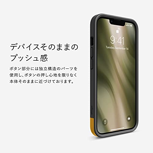 【elago】 iPhone13 対応 ケース 耐 衝撃 薄い シンプル ハイブリッド スマホケース 耐衝撃 衝撃吸収 薄型 携帯ケース カバー ソフト TPU 使用 耐衝撃ケース スリム 対衝撃 スマホカバー [ Apple アイフォン13 iPhone 13 アイフォン13ケース 対応 ] GLIDE CASE ダークグレー/ブラック