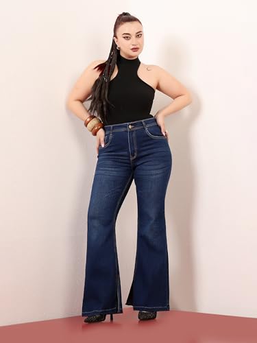 Image of Miss Chase A+ Women's Bootcut High Rise Stretchable Denim Jeans