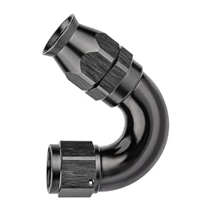 EVIL ENERGY 6AN 150 Degree PTFE One Piece Full Flow End Hose Fitting Aluminum Black