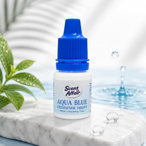 Image of Air Freshener Drops Concentrated Room Car Freshener Liquid Instant Odor Eliminator Fragrance Drops for Home Bathroom Kitchen Wardrobe Travel, Aqua Blue, Pack of 06