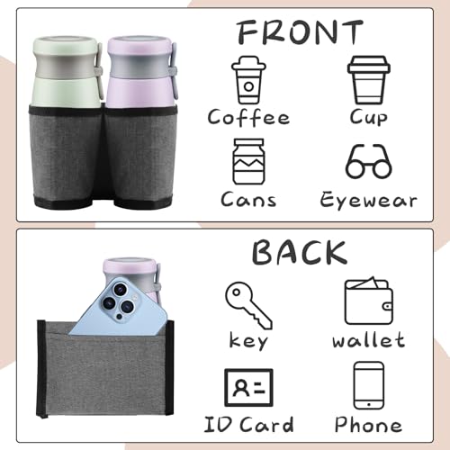 Image of Luggage Cup Holder, Free Hand Luggage Cup Holder for Suitcases Luggage Travel Cup Holder Essential Luggage Accessories Gift for Travelers Flight Attendants (Grey)