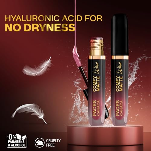 Image of FACESCANADA Comfy Matte Wow Liquid Lipstick Pink Petal 09 3.8ml | One Swipe Application | Highly Pigmented | Comfortable Wear | Glides Smoothly | Long Lasting | Transferproof